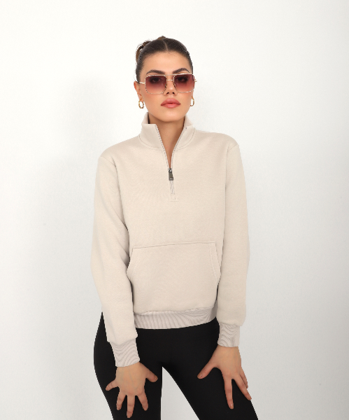 Resim Viole&More Kadın Sweat 114 Yarım Fermuarlı