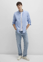 Resim Mavi Çizgili Erkek Gömlek M0211710-90934