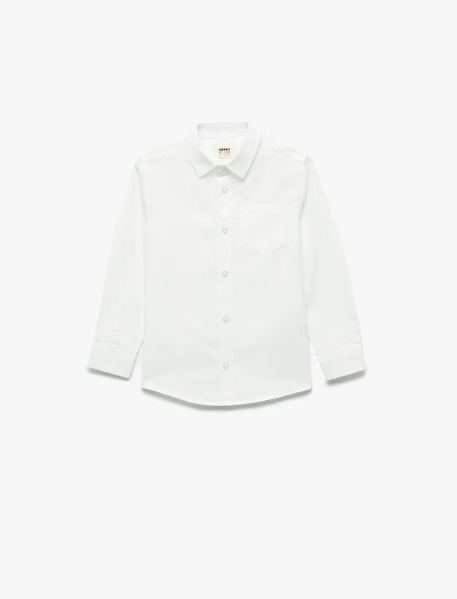 Resim Koton Erkek Çocuk Uzun Kol Gömlek 6WKB60006TW