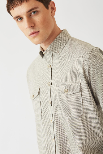 Resim Gm2008000262 Düz Flanel Regular Uzun Tpt Erkek Gömlek