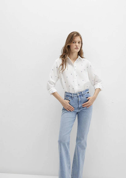 Resim Mavi Uzun Kol Kadın Gömlek M1210030-83975