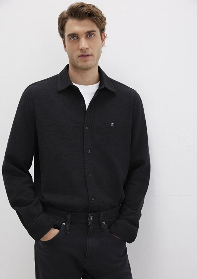 Resim Mavi Erkek Uzun Kol Gömlek M0211789-900