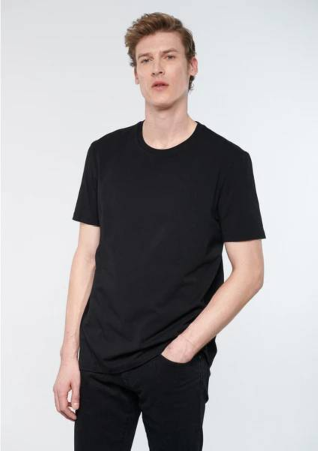 Resim Mavi Basıc Bisiklet Yaka Erkek T-Shirt M0610252-900