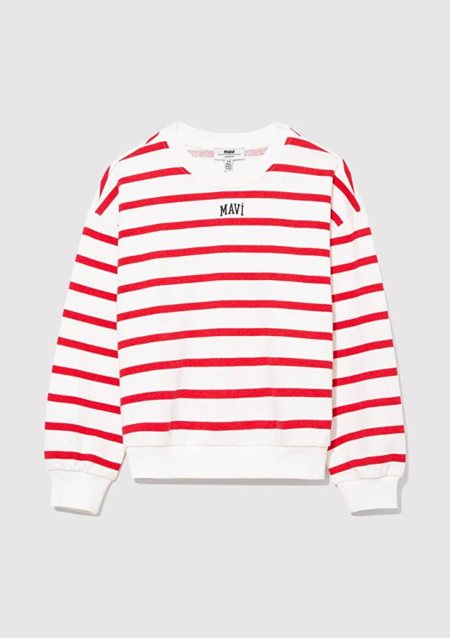 Resim Mavi Logo Baskılı Kız Çocuk Sweat M7S10038-82054