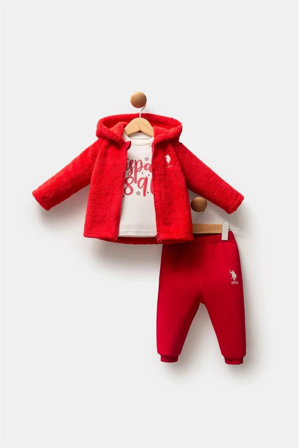 Resim U.S. Polo Assn Bebek Kız Bebek Sweat Takım USB2732