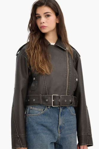 Resim Defacto Kadın Deri Mont G0709AX/KH402