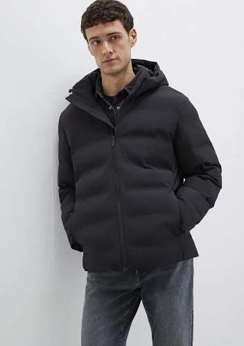 Resim Mavi Kapüşonlu Erkek Mont M0110652-71379