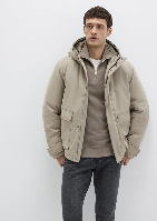 Resim Mavi Kapüşonlu Erkek Mont M0110657-70355