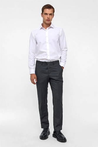 Resim Süvari Regular Kalıp  Polyester Viskoz Düz  Erkek Klasik Pantolon PN1014400465