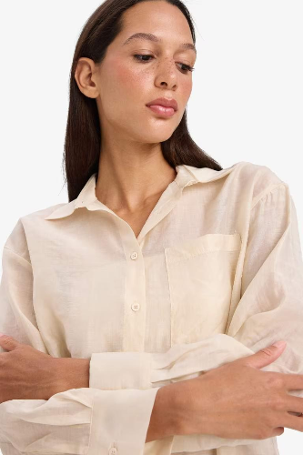 Resim Defacto Kadın Uzun Kol Gömlek E3866AX/BG354