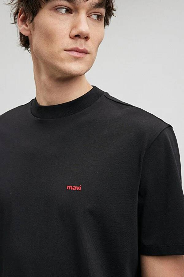 Resim Mavi Baskılı Erkek T-Shirt M0612216-900