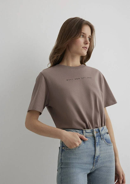 Resim Mavi Logo Kadın T-Shirt M1613147-70383