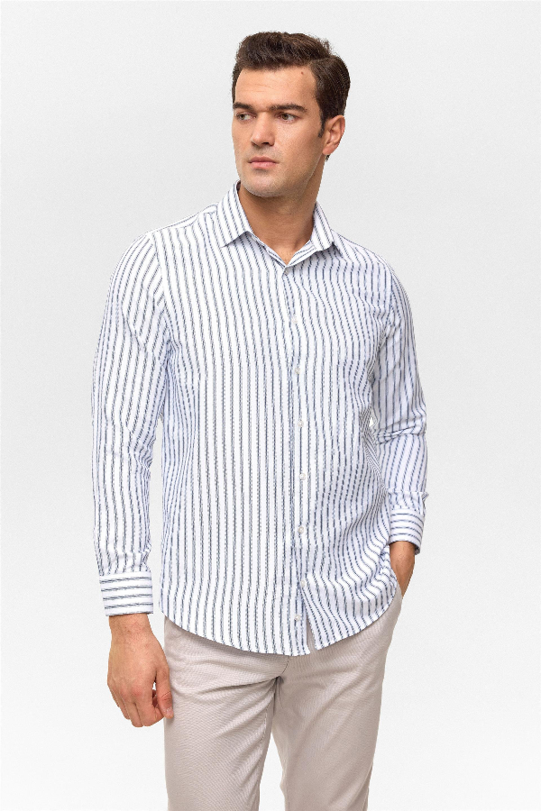 Resim GM2025300046 Armürlü Regular Uzun Kol Erkek Gömlek