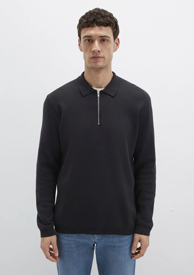 Resim Mavi Half Zip Erkek Kazak M0710337-900