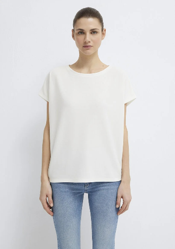 Resim Mavi Kısa Kol Kadın T-Shirt M167245-25705