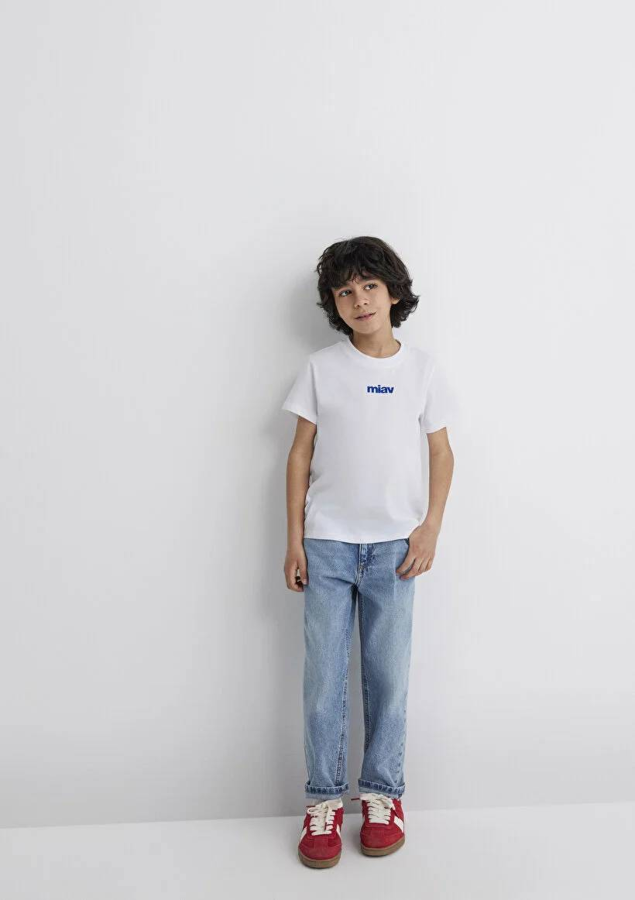 Resim Mavi Miav Baskılı Erkek Çocuk T-Shirt M66332620