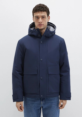 Resim Mavi Kapüşonlu Erkek Mont M0110667-80872