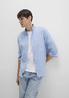 Resim Mavi Çizgili Erkek Gömlek M0211710-90934