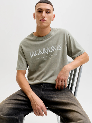 Resim Jack & Jones Jjdevın Daytona Prınt Tee Ss Crew Ln Erkek T-Shirt 12290173