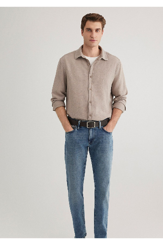 Resim Mavi  Erkek Uzun Kol Gömlek M0211461-80697