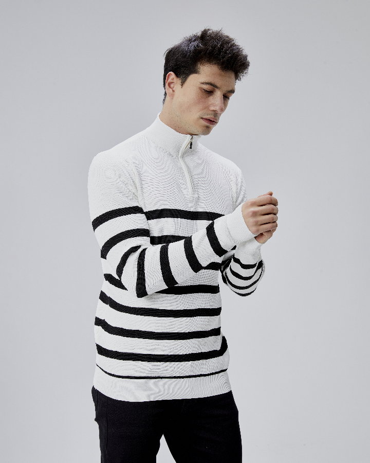 Resim Paul&More Erkek Triko Kazak Arpol Dik Yaka Fermuarlı Pl