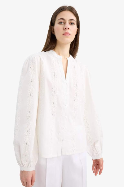 Resim Defacto Kadın Uzun Kol Gömlek E6531AX/WT34