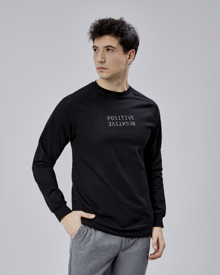 Resim Paul&More Erkek Sweat Pozitif Baskı Reglan Kol Bürümcük