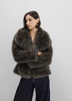 Resim Mavi Kısa Tüylü Kadın Ceket M1110781-71593