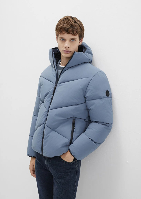 Resim Mavi Kapüşonlu Erkek Mont M0110360-70782