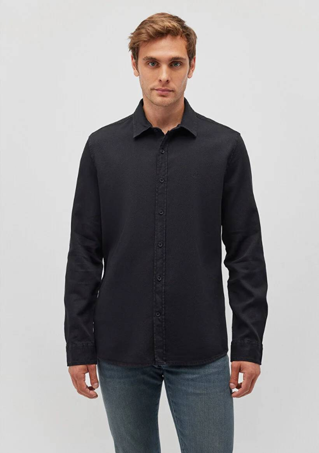 Resim Mavi Uzun Kol Erkek Gömlek M0211091-900