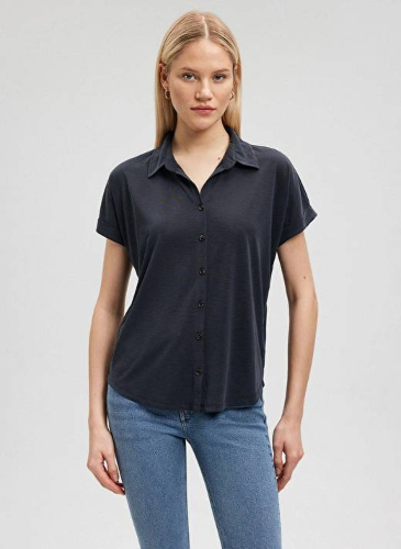 Resim Mavi Kısa Kol Kadın T-Shirt M168081-900