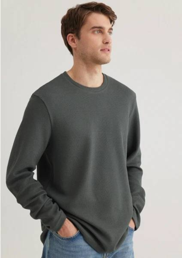 Resim Mavi Uzun Kol Erkek T-Shirt M0611925-71598