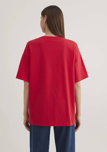 Resim Mavi Baskılı Kadın T-shirt M1600843-82054