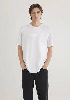 Resim Mavi Logo Tişört Beyaz Erkek T-Shirt M0611807-620