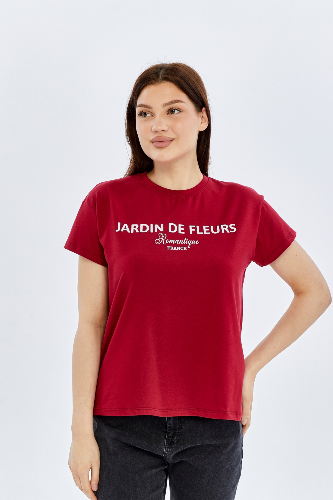 Resim Viole&More Kadın T-Shirt Yk20 Jardın De Flerus Baskılı