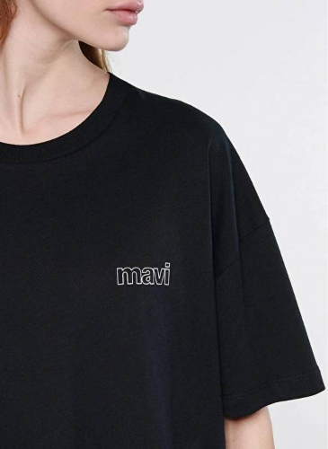 Resim Mavi Kısa Kollu Kadın T-Shirt M1611309-900