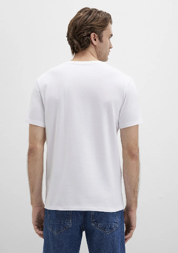 Resim Mavi Stretch V Erkek T-Shirt M061748-620