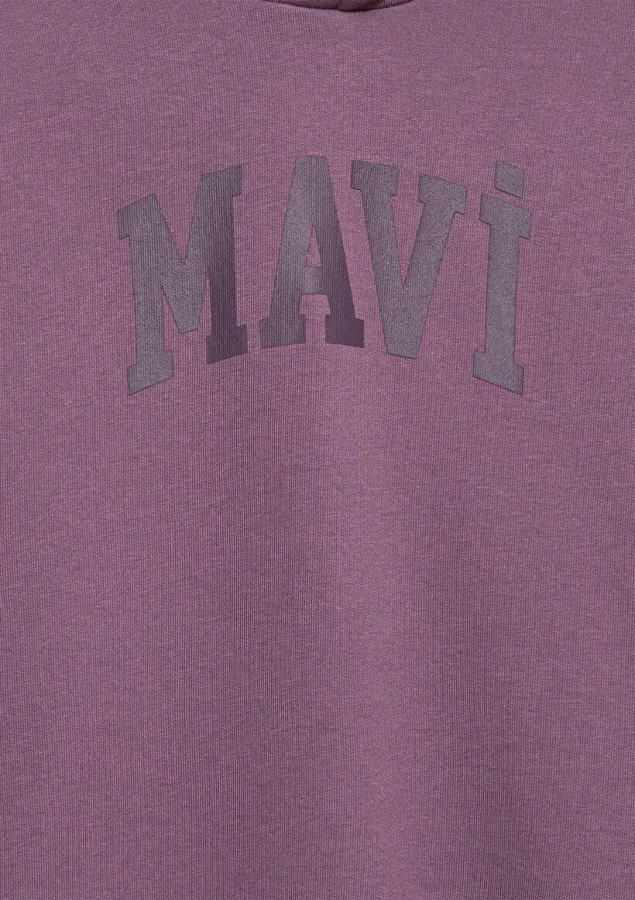 Resim Mavi Logo Baskılı Kapşonlu Erkek Çocuk Sweat M6S10143-70656