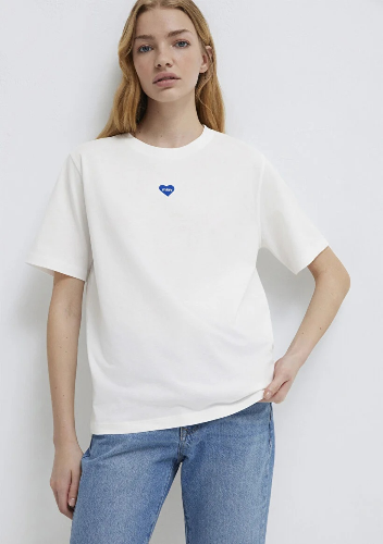 Resim Mavi Baskılı Kadın T-shirt M1614093-70057