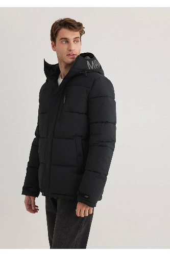 Resim Mavi Erkek Kapüşonlu Mont M010426-900