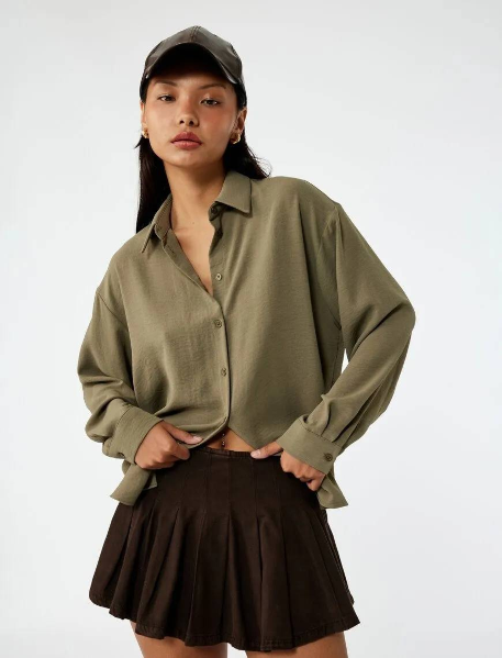 Resim Koton Kadın Uzun Kol Gömlek 6WAL60004IW