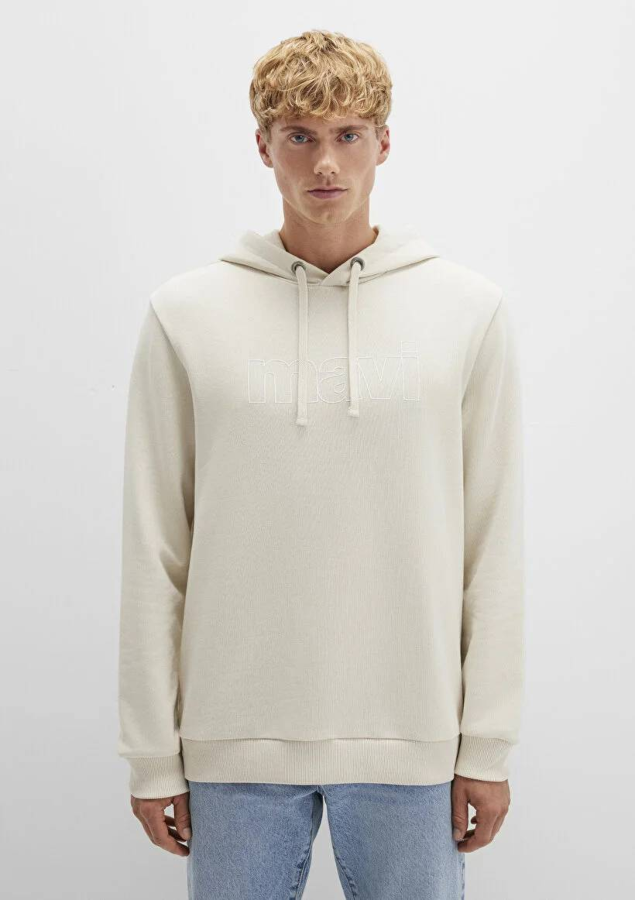 Resim Mavi Logo Kapüşonlu Erkek Sweat M065606-70134