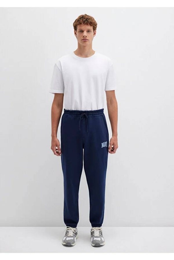 Resim Mavi Baskılı Erkek Eşofman Alt M0010207-70497