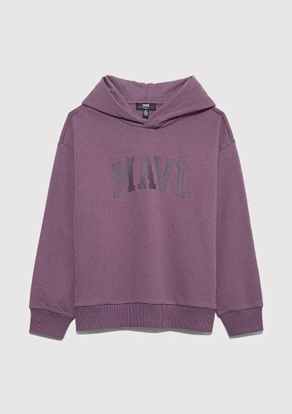 Resim Mavi Logo Baskılı Kapşonlu Erkek Çocuk Sweat M6S10143-70656