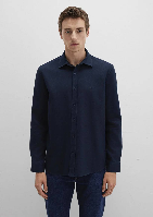 Resim Mavi Uzun Kol Erkek Gömlek M0211656-80872