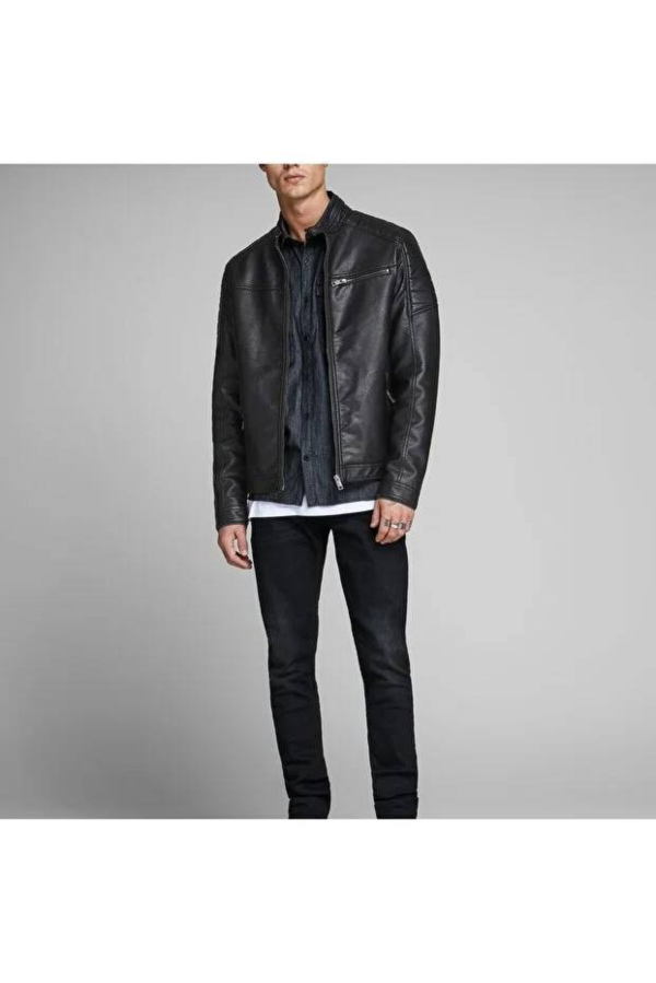 Resim Jack & Jones Jjerocky Jacket Noos Erkek Deri Mont Ve Ceket 12147218