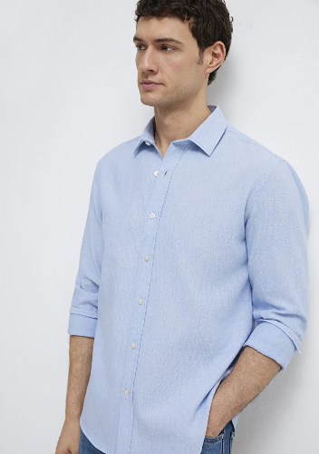 Resim Mavi Erkek Uzun Kol Gömlek M0211656-88654