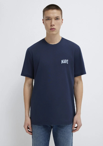 Resim Mavi Logo Tişört Derin Lacivert Erkek T-Shirt M0611714-70497