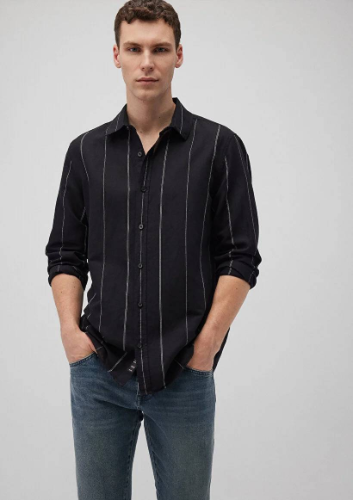 Resim Mavi Çizgili Erkek Gömlek M0211121-900