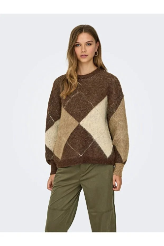 Resim Only Onlnoeme Life Ls Jq O-Neck Knt Kazak 15353226